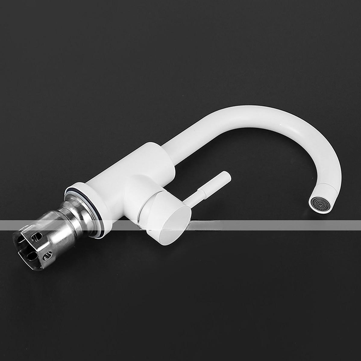 Bathroom Sink Faucet,Single Handle Black Nickel/White Dainted/Brushed Nickel One Hole Standard Spout Stainless Steel Bathroom Sink Faucet with Hot and Cold Water 2025 - CAD $63.99 –P9