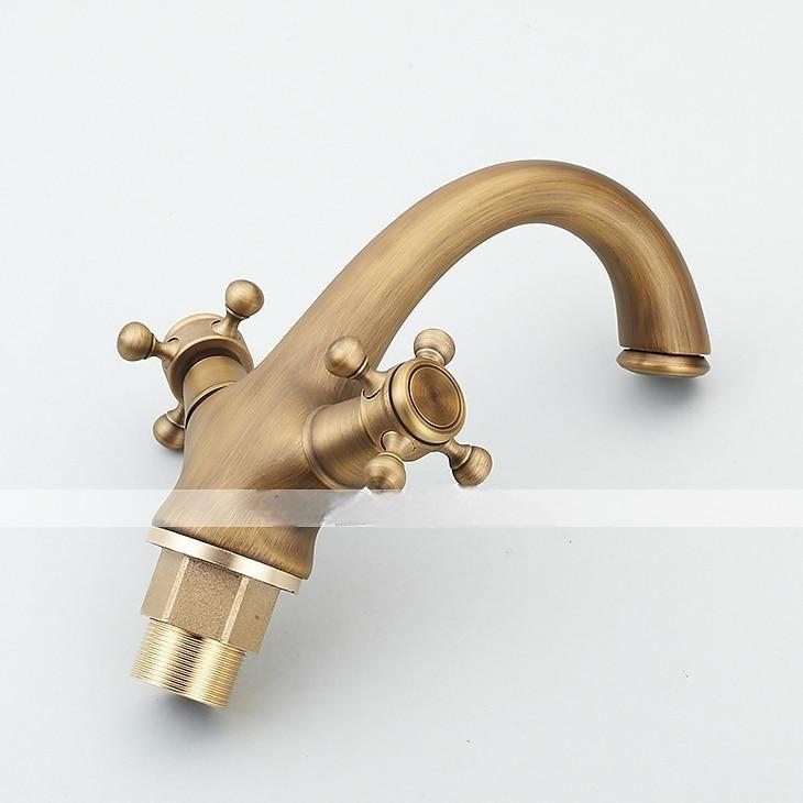 Bathroom Sink Faucet - Classic Antique Brass Centerset Two Handles One HoleBath Taps 2025 - CAD $79.99 –P5