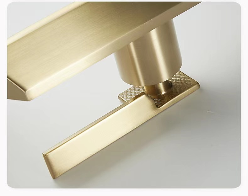 Waterfall Bathroom Sink Mixer Faucet Brass, Single Handle Washroom Basin Taps One Hole Faucets with Hot and Cold Hose, Waterfall Spout Brass Bathroom Tap Chrome Black Gold Grey 2025 - CAD $111.99 –P20
