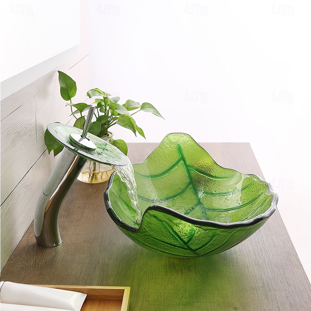 Vessel Sink for Bathroom Modern Leaf Style Bathroom Vanity Sinks Above Counter Countertop Basin sink 2025 - CAD $558.99 –P3