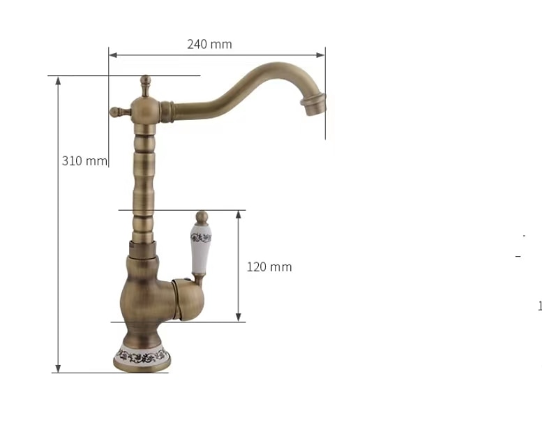Kitchen Faucet Sink Mixer Taps Single Hanld 360 Degree Swivel Vessel Tap with Cold and Hot Hose 2025 - CAD $87.99 –P1