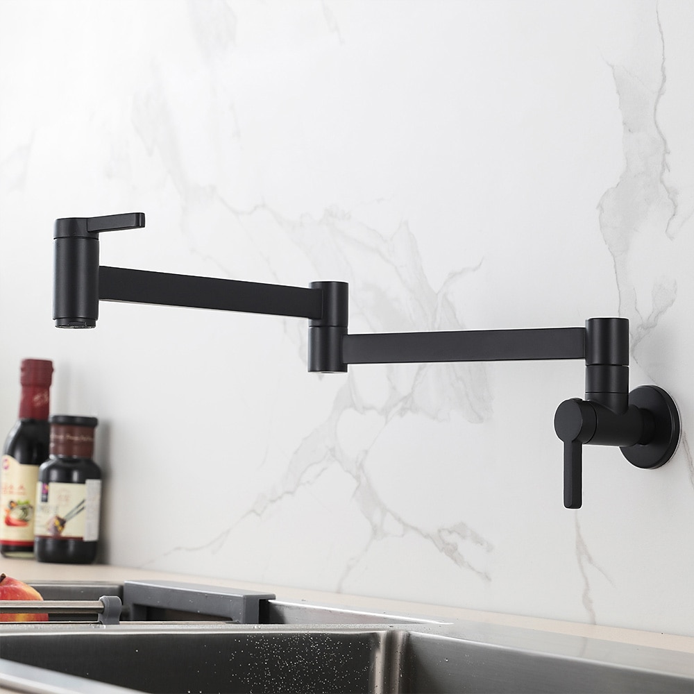 Kitchen FaucetWall Mounted Pot Filler Two Handles One Hole Contemporary Kitchen Taps 2025 - CAD $79.99 –P4
