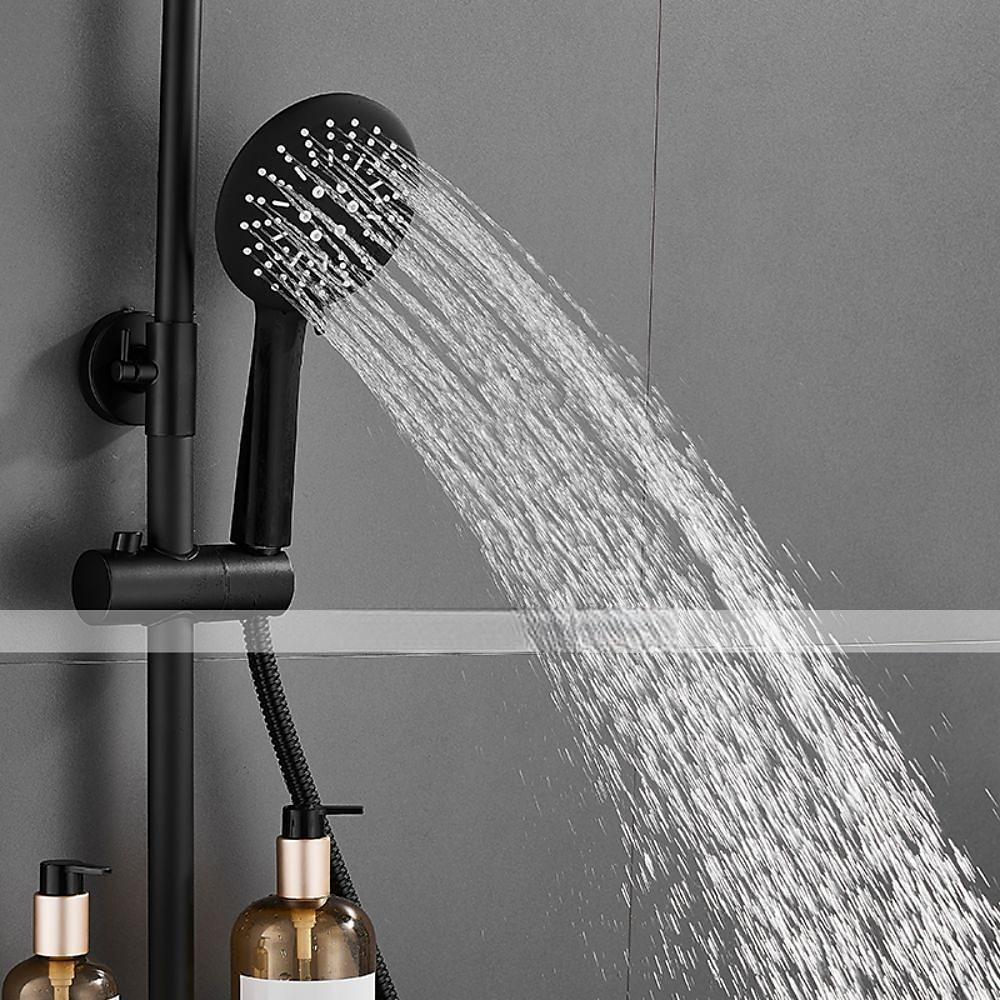 Shower System Faucet Combo Set with 8" Rain Showerhead Multi-Function Hand Shower Adjustable Slide Bar and Soap Dish Wall Mounted Ceramic Valve Bath Shower Mixer Taps 2025 - CAD $223.99 –P19