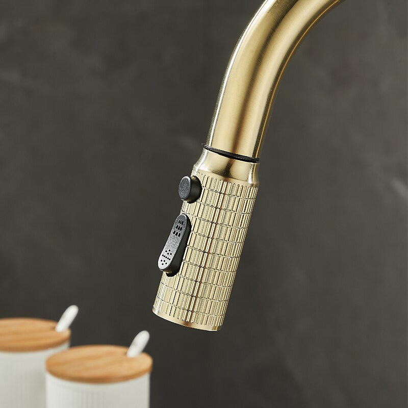 Kitchen Faucet Pull Out Sink Mixer Vessel Tap with 3 Mode Spout 360 Degree Rotate Single Handle with Cold and Hot Hose 2025 - CAD $118.37 –P3