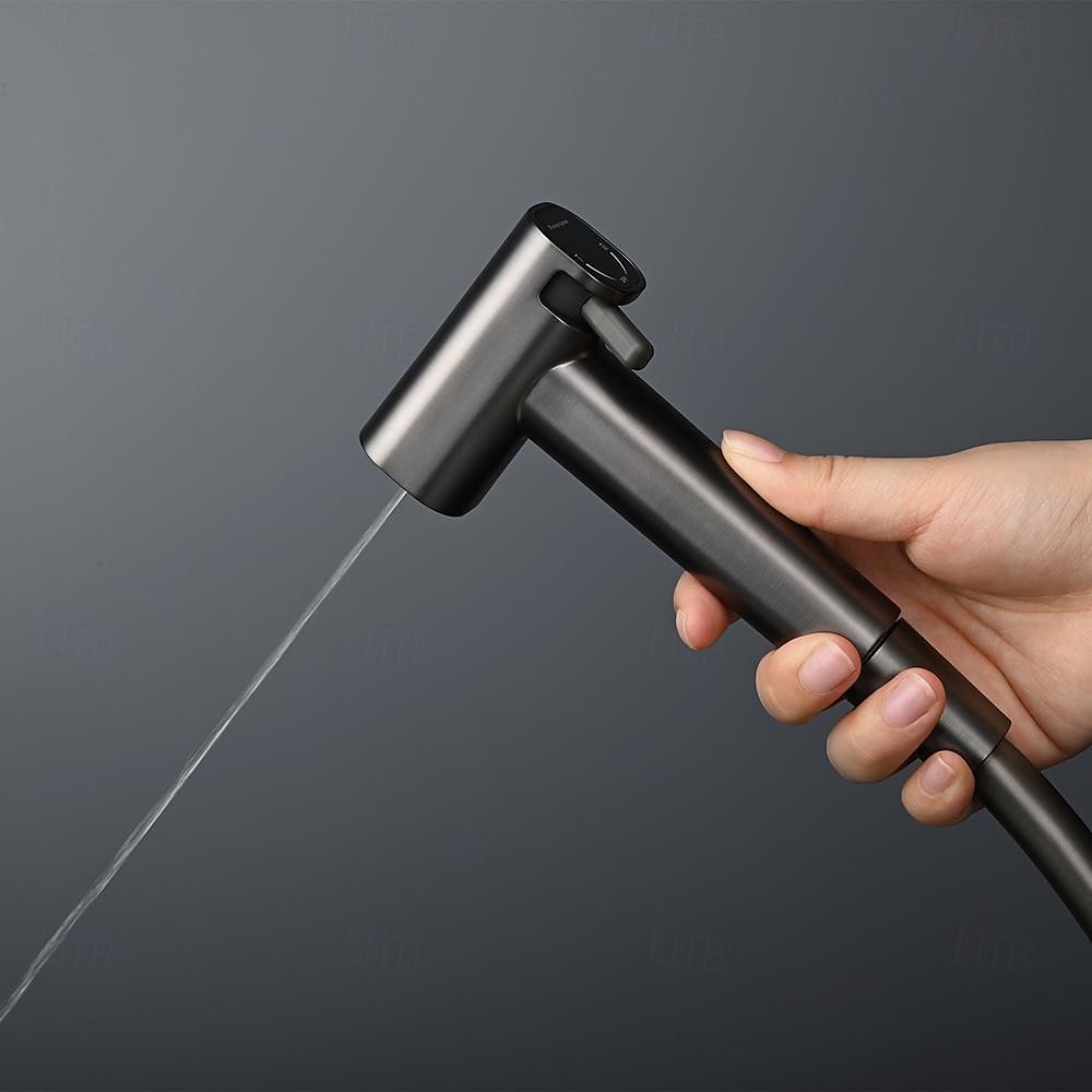 Brushed Grey Bidet Sprayer set wall Bidet shower Hot And Cold bidet Bathroom Solid Brass Shattaf Shower Faucet mixer tap 2025 - CAD $95.99 –P8