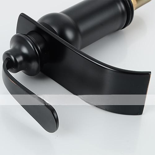 Bathroom Sink Faucet - Waterfall Oil-rubbed Bronze Widespread Single Handle One HoleBath Taps / Art Deco / Retro / Yes / Stainless Steel / Brass 2025 - CAD $119.99 –P5