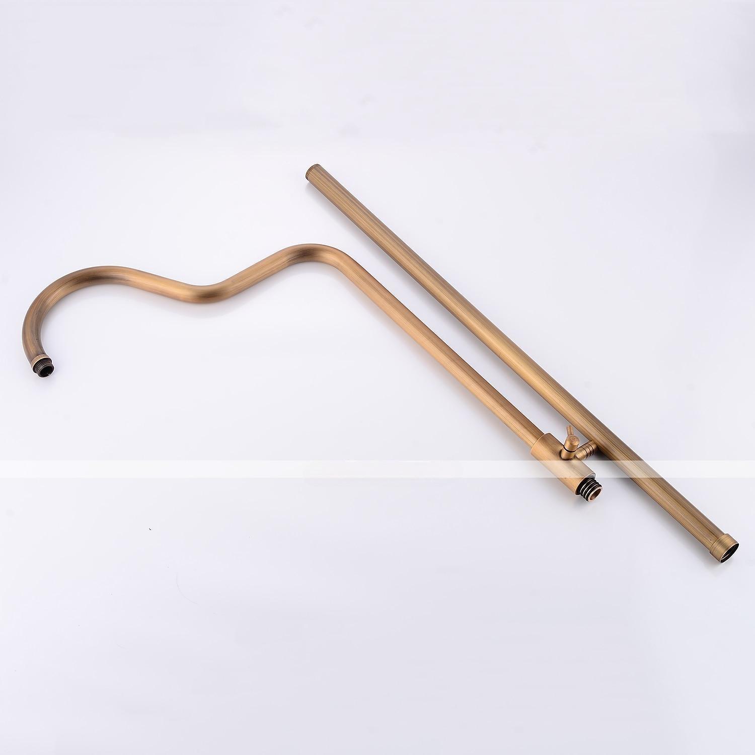 Shower FaucetShower System Set - Handshower Included pullout Waterfall Vintage Style / Country Antique Brass Mount Outside Ceramic Valve Bath Shower Mixer Taps 2025 - CAD $303.99 –P13
