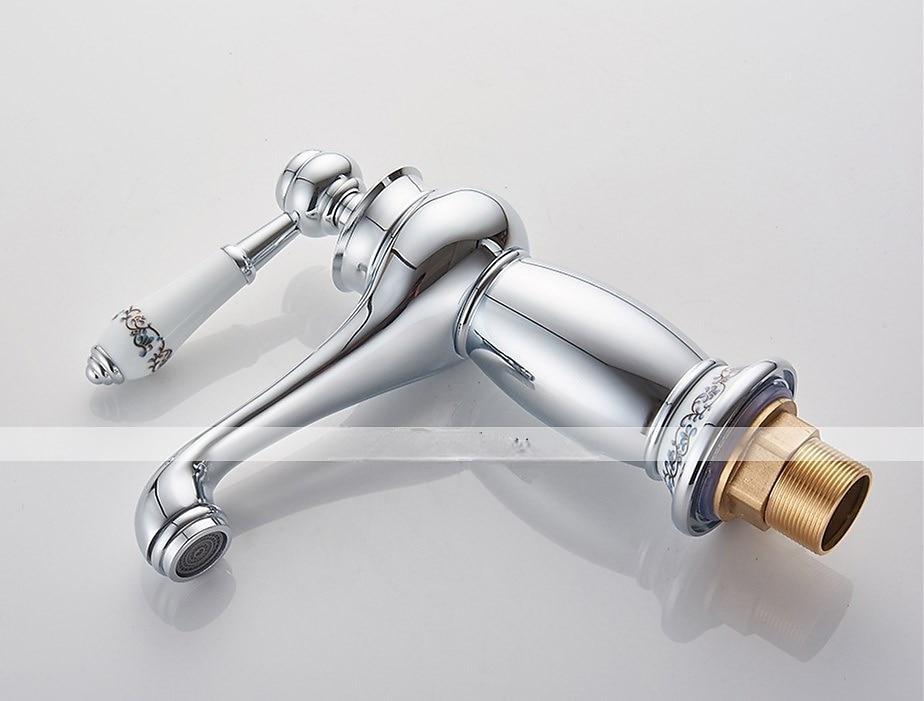 Bathroom Sink Faucet,Single Handle One Hole Brass Standard Spout,Brass Vintage Bathroom Sink Faucet Contain with Hot and Cold Water 2025 - CAD $87.99 –P4