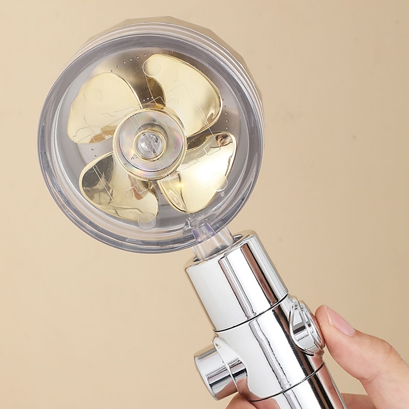 Shower Head Water Saving Flow 360 Degrees Rotating With Small Fan ABS Rain High-Pressure Spray Nozzle Bathroom Accessories 2025 - CAD $4.99 –P9