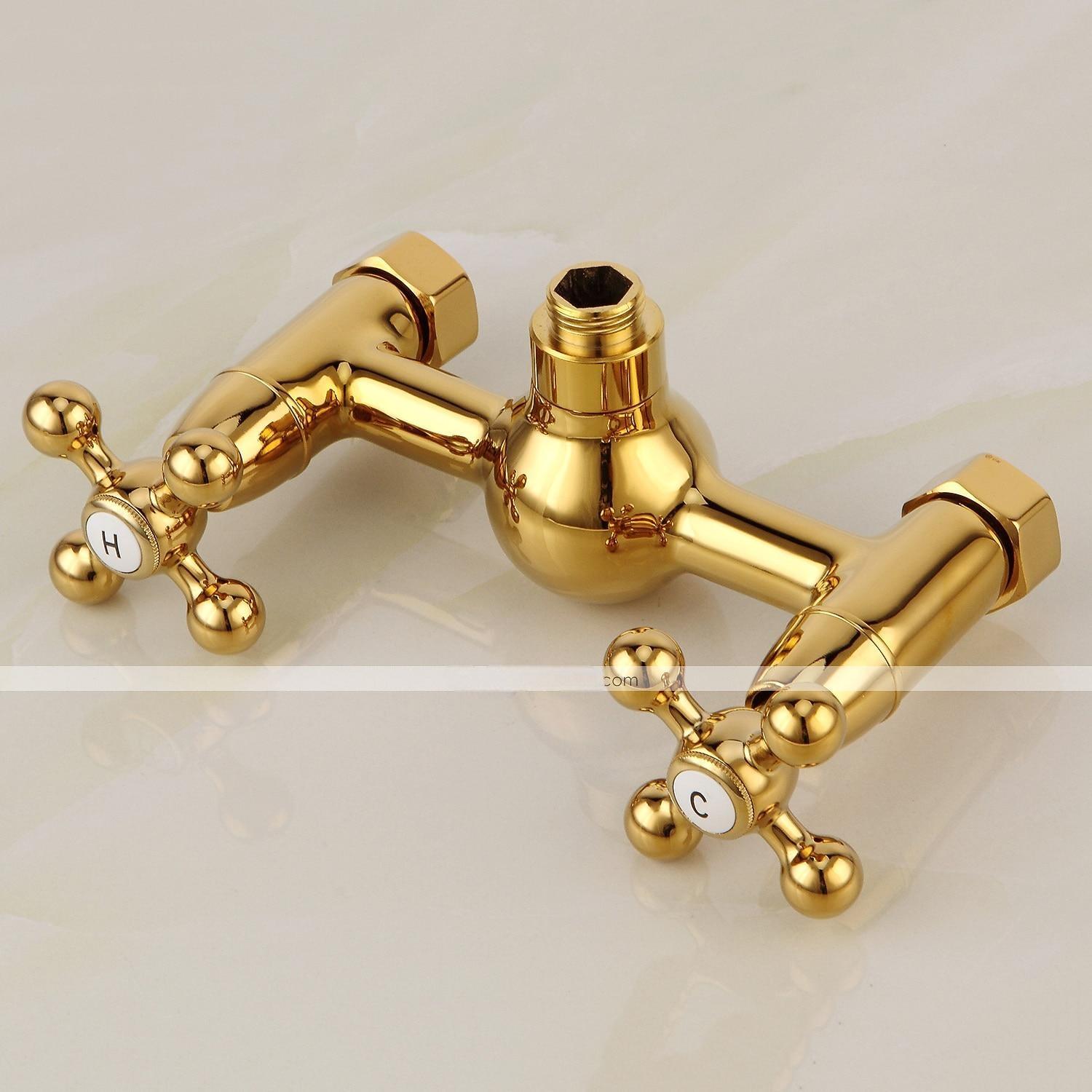 Shower Faucet Set Handshower Included Vintage Style/Country Brass/Electroplated Mount Outside Ceramic Valve Bath Shower 2025 - CAD $143.99 –P11