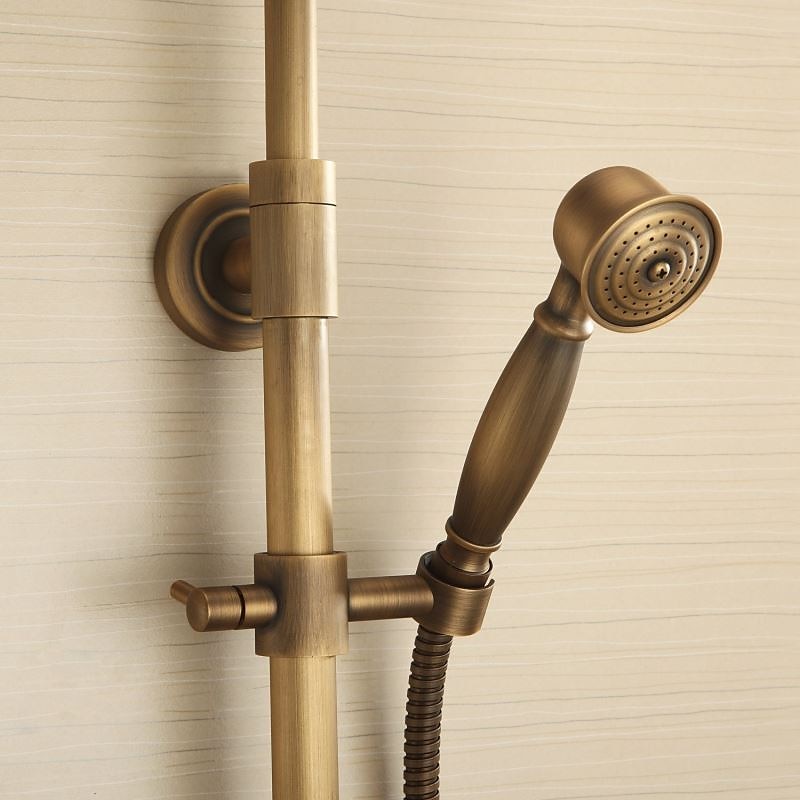 Shower FaucetShower System SetBrass Single Handle Three Holes Rainfall Wall Mounted Shower System Ceramic Valve Bath Shower Mixer Taps with Hot and Cold Water Switch 2025 - CAD $303.99 –P10
