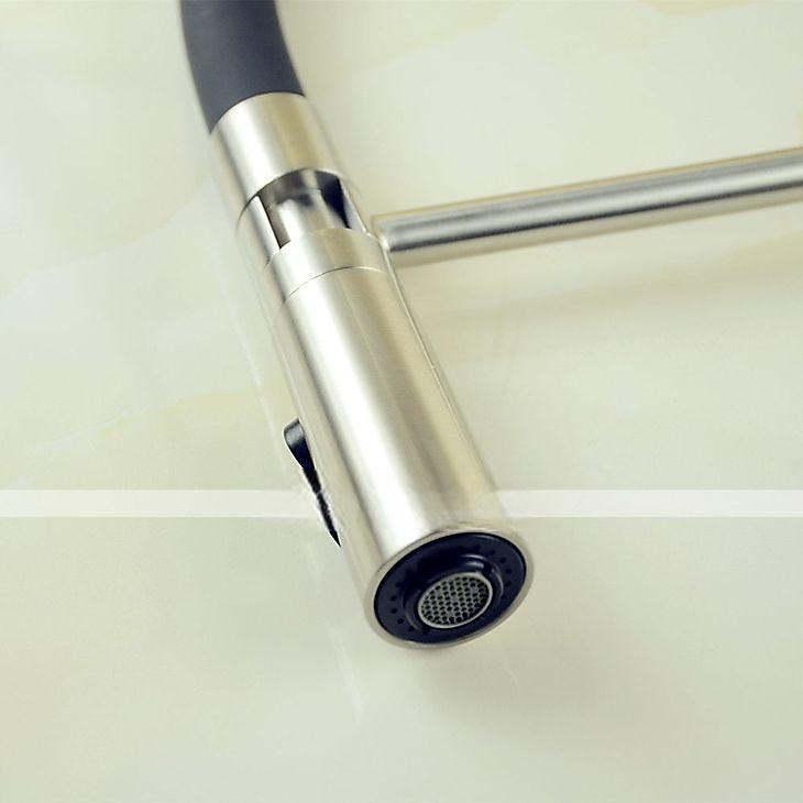 Single Handle Kitchen FaucetOne Hole Nickel Brushed Pull-out/Pull-down Rotatable Vessel Stainless Steel Contemporary Kitchen Taps with Cold and Hot Water 2025 - CAD $127.99 –P3