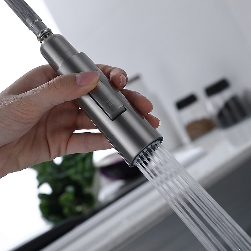 Touchless Sensor Kitchen Sink Faucet Stainless Steel with Pull Out Sprayer Touch On Single Handle Kitchen Vessel Tap with Pull Down 2 Modes Spray Fingerprint Resistant Brushed Nickel Deck Mounted 2025 - CAD $151.99 –P2