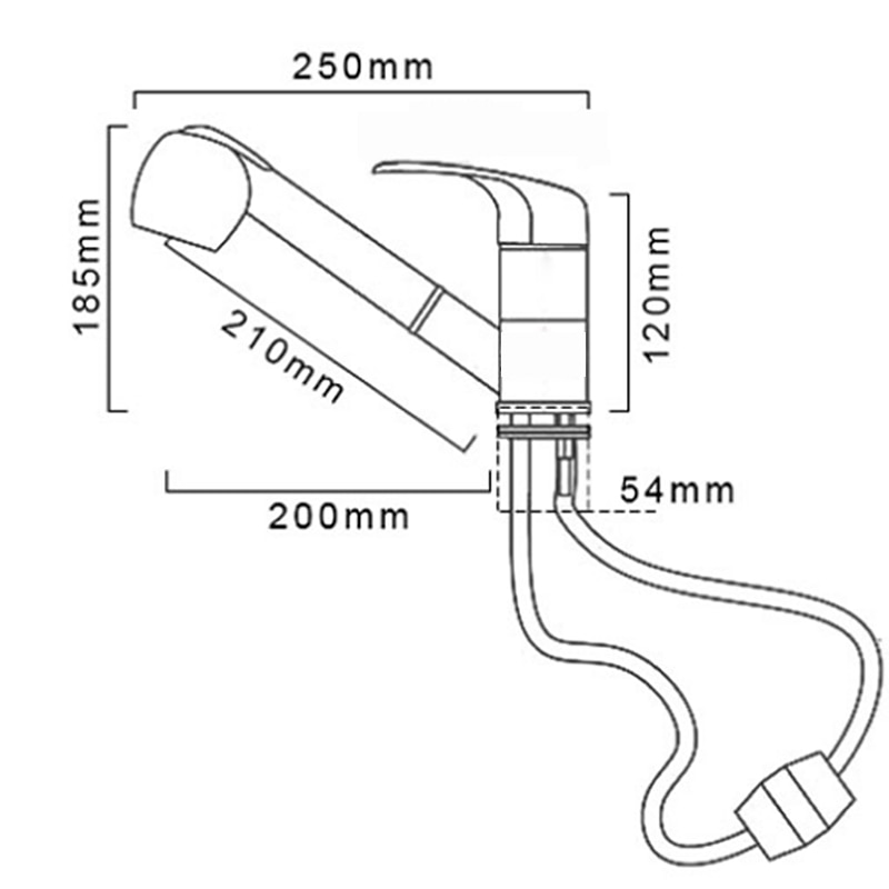 Single Handle One Hole Kitchen faucet Chrome Pull-out Centerset Kitchen Taps Solid Brass Commercial Sprayer Kitchen Sink Faucets with Cold and Hot Water 2025 - CAD $95.99 –P1