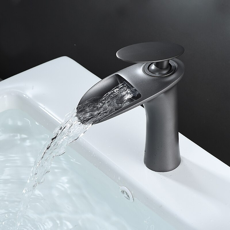 Bathroom Sink Faucet - Waterfall Electroplated / Painted Finishes Centerset Single Handle One HoleBath Taps 2025 - CAD $103.99 –P12