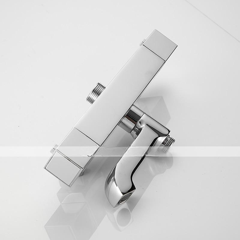 Shower FaucetRainfall Shower Head System / Thermostatic Mixer valve Set - Handshower Included pullout Rainfall Shower Contemporary Electroplated Mount Outside Ceramic Valve Bath Shower Mixer Taps 2025 - CAD $303.99 –P13