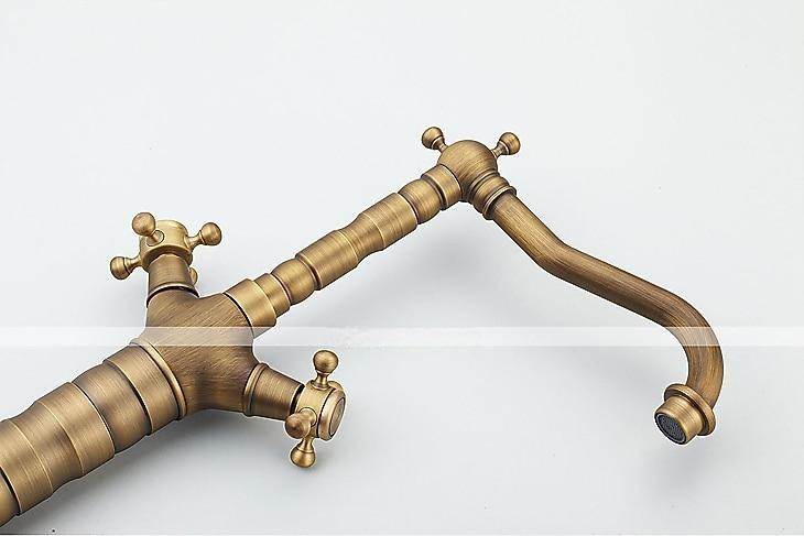 Antique Copper Faucet with Drain,Pre Rinse Rotatable Widespread Centerset Two Handles One Hole Bath Taps with Hot and Cold Switch 2025 - CAD $111.99 –P3