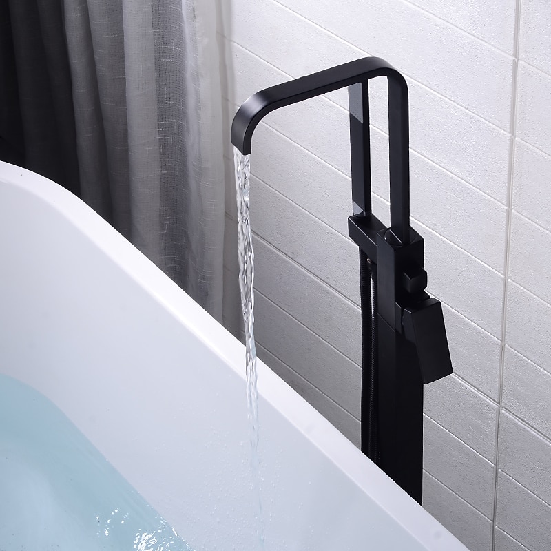 Bathtub Faucet - Contemporary Electroplated Free Standing Brass Valve Bath Shower Mixer Taps 2025 - CAD $398.99 –P15