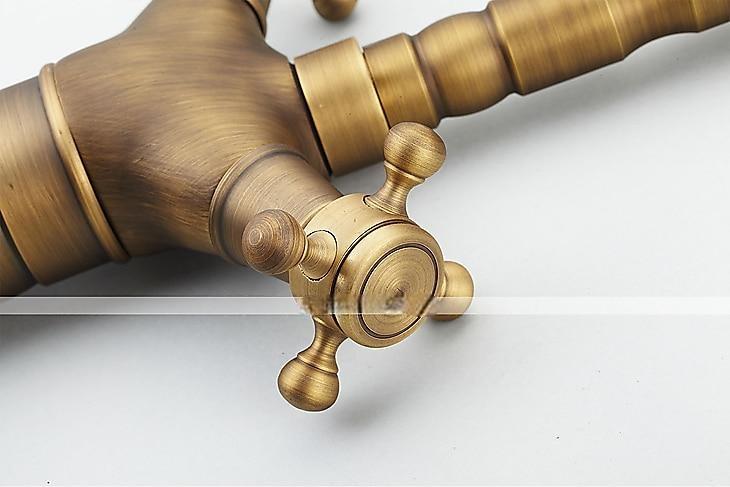 Antique Copper Faucet with Drain,Pre Rinse Rotatable Widespread Centerset Two Handles One Hole Bath Taps with Hot and Cold Switch 2025 - CAD $111.99 –P9