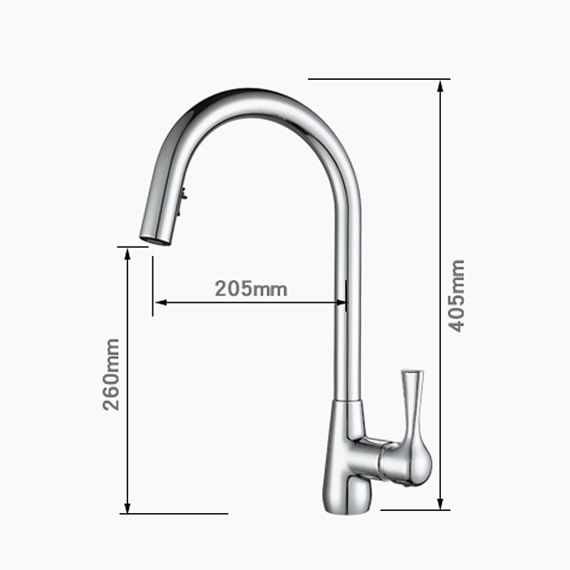 Kitchen Faucet with Pull-out Spray - Single Handle One Hole Electroplated / Painted Finishes Pull-out / Pull-down / Standard Spout / Tall / High Arc Centerset Modern Contemporary Kitchen Taps 2025 - CAD $131.18 –P1