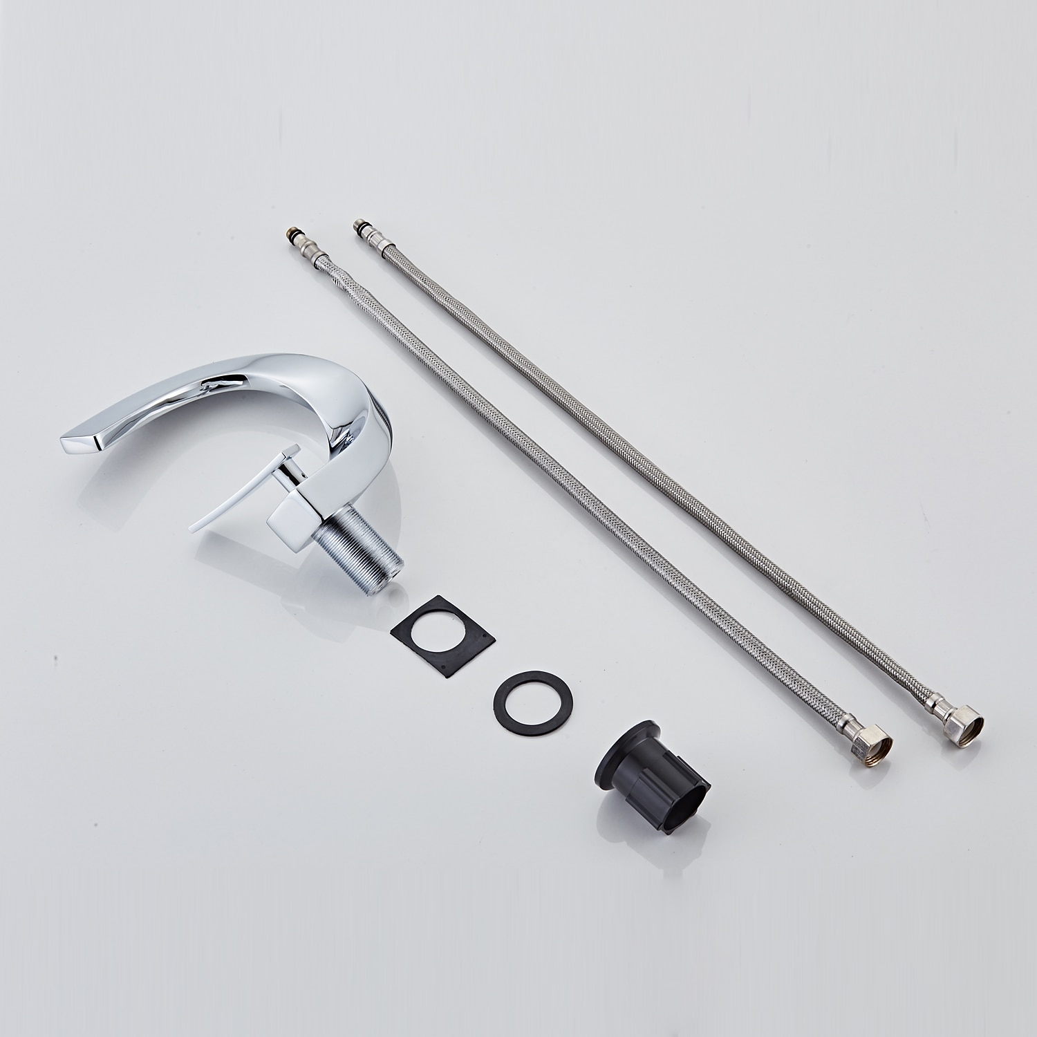 Bathroom Sink Mixer Faucet, Mono Wash Basin Single Handle Basin Taps Washroom, Monobloc Vessel Water Brass Tap Deck Mounted with Hot and Cold Hose 2025 - CAD $135.99 –P10