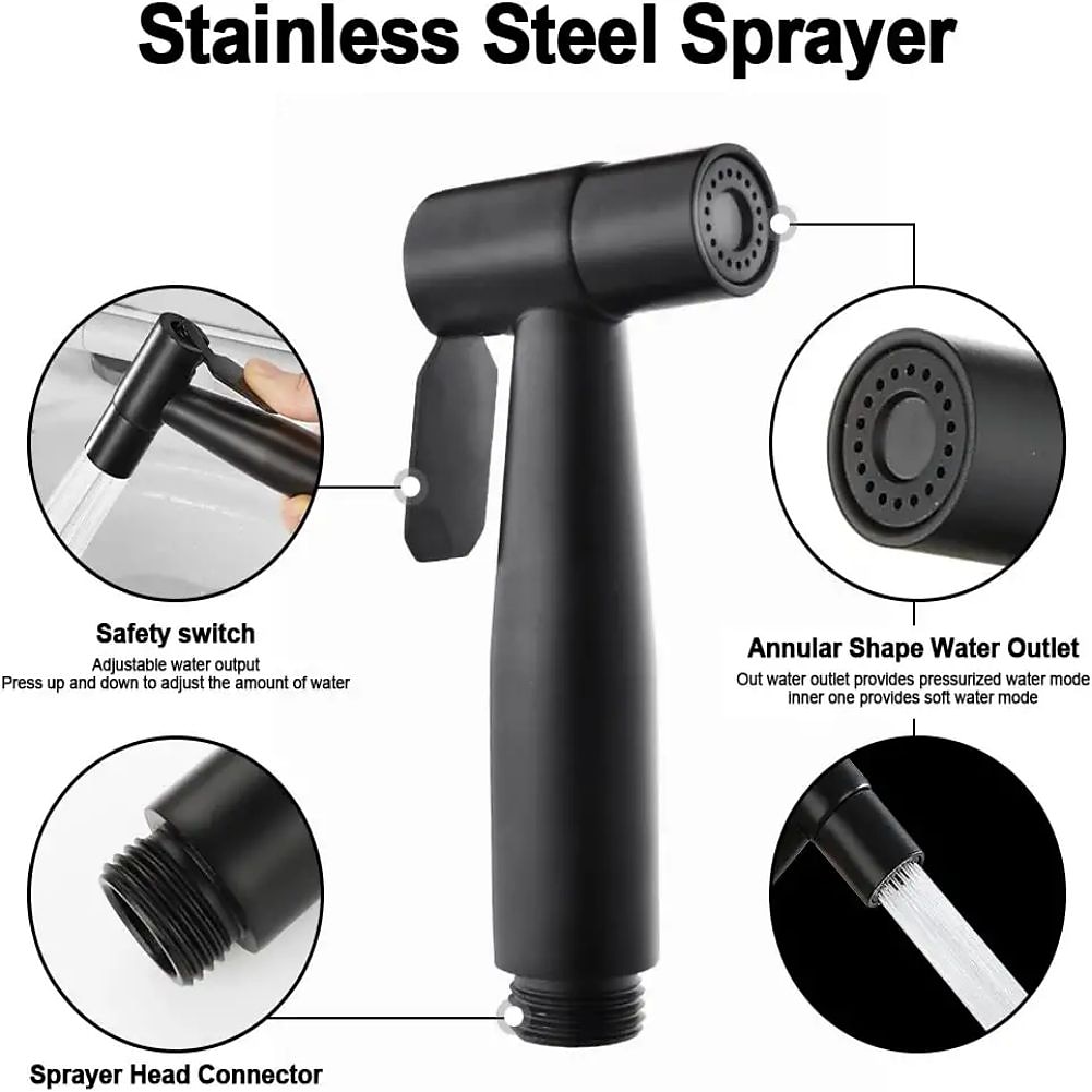 Handheld Bidet Sprayer Setsfor ToiletHandheld Diaper SprayerToilet Cleaning SprayerBathroom Jet Sprayer Kit Spray Attachment With HoseStainless Steel Easy Install for Cleaning Female 2025 - CAD $71.99 –P5