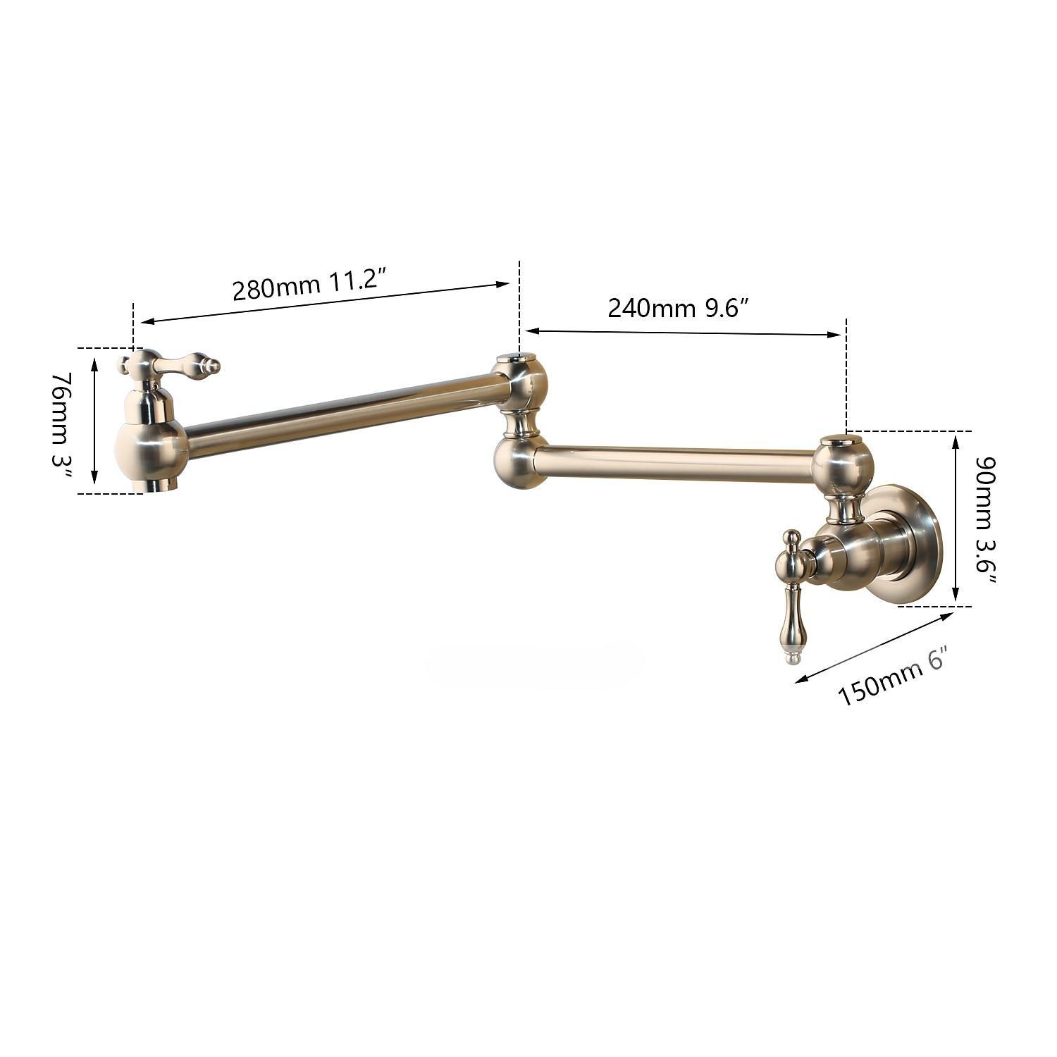 Kitchen FaucetKitchen FaucetWall Mounted Pot FillerBrass Foldable Kitchen Tap 2025 - CAD $167.99 –P8