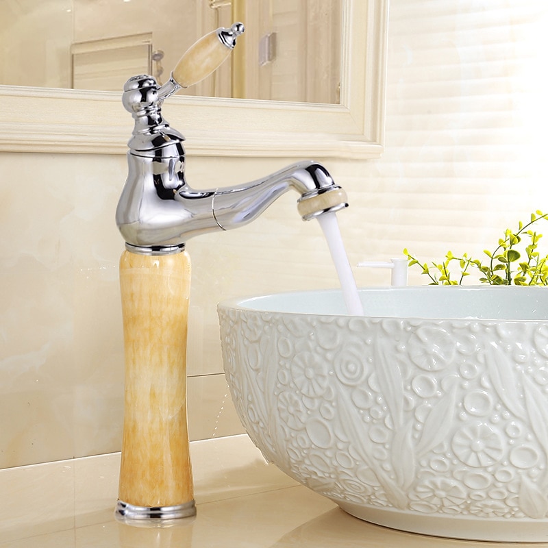 Bathroom Faucet Sink  Mixer Basin Taps Short/Tall, Single Ceramic Handle Vessel Taps with Cold and Hot Hose  for Washroom Bath 2025 - CAD $95.99 –P6