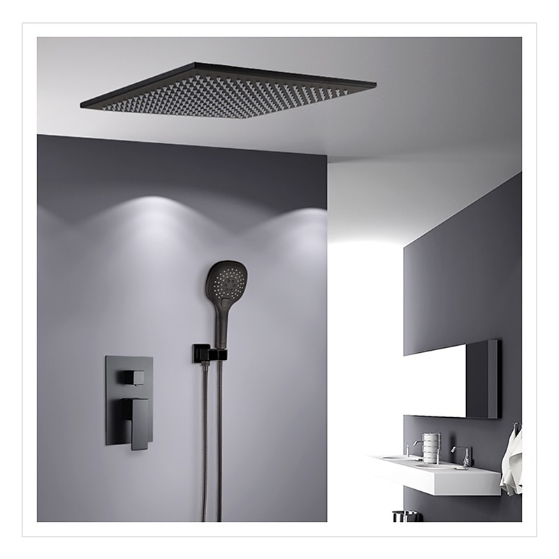 Bathroom Ceiling Mounted Shower Faucet Set High Flow Rain Shower Concealed Shower System with Multi Function Handheld Shower Hot and Cold Water Switch Included 2025 - CAD $398.99 –P9