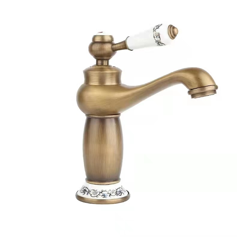Vintage Bathroom Sink Mixer Faucet, Monobloc Washroom Basin Taps Single Handle One Hole Deck Mounted, Mono Retro Style Water Taps Hot and Cold Hose 2025 - CAD $95.99 –P11