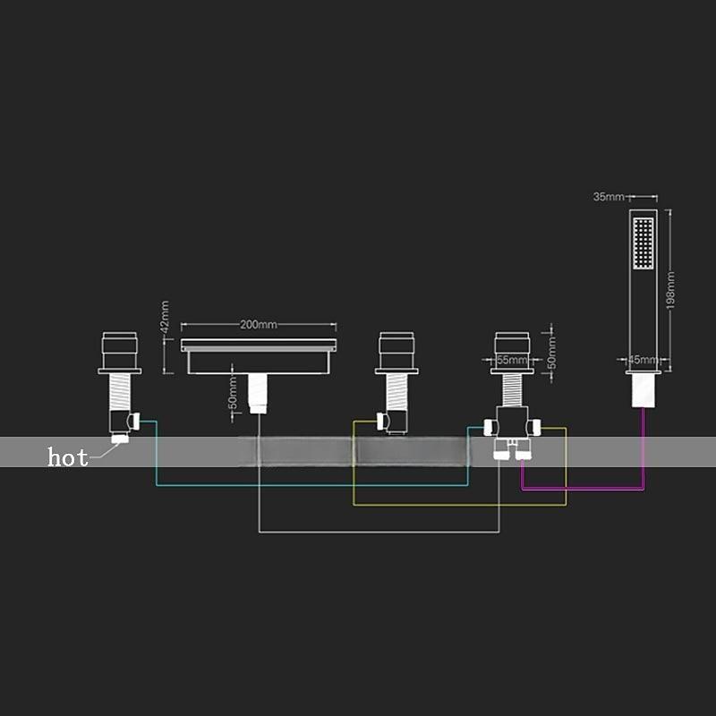 Bathtub Faucet - Contemporary Electroplated Roman Tub Ceramic Valve Bath Shower Mixer Taps 2025 - CAD $366.99 –P11