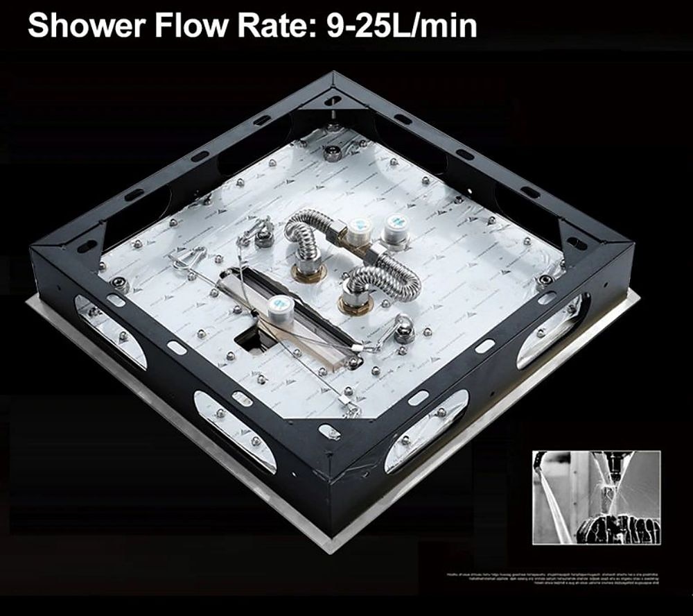 Concealed Rainfall Shower Head 400*400mm LED Light 16 Inch Ceiling Rainfall Showerhead 304 Stainless Steel Rain Shower 3 Functions Led Showerhead Square Spa Waterfall Showers Panel 2025 - CAD $558.99 –P2