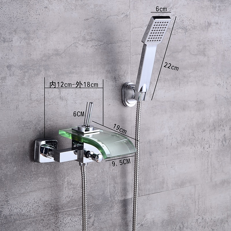 Bathtub Faucet - Modern Contemporary Electroplated Wall Installation Ceramic Valve Bath Shower Mixer Taps 2025 - CAD $207.99 –P7