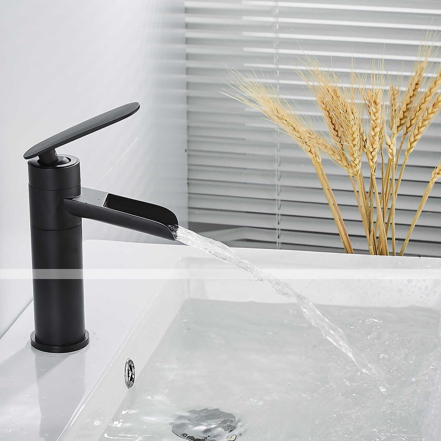 Bathroom Sink Faucet,Rotatable Electroplated Centerset Single Handle One Hole Bath Taps with Hot and Cold Switch 2025 - CAD $95.99 –P11