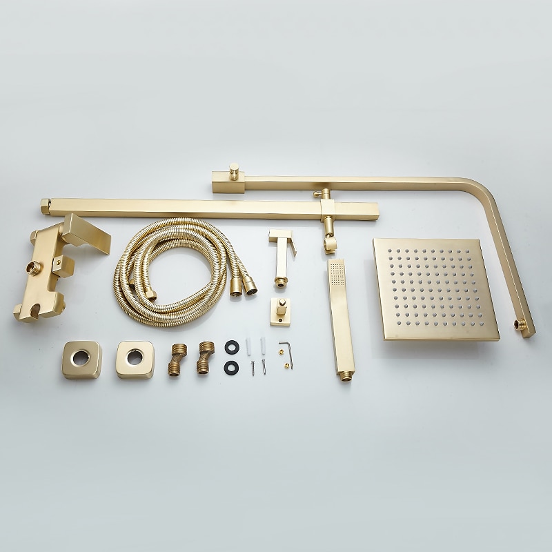 Shower FaucetShower System Rainfall Shower Head System Body Jet Massage Set - Handshower Included pullout Rainfall Shower Contemporary Vintage Style Nickel Brushed Mount Inside Ceramic Valve 2025 - CAD $558.99 –P1