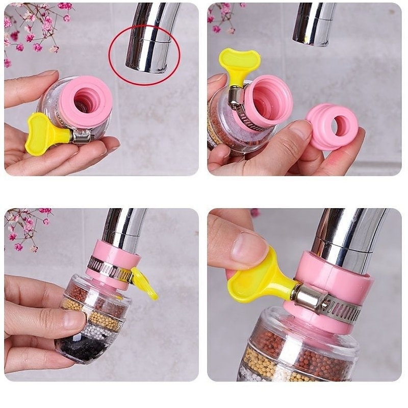 Six-Layer Adjustable Faucet Filter Water Purifier Household Bathroom Kitchen Tap Water Filter Splash-Proof Water Faucet Shower 2025 - CAD $6.99 –P3