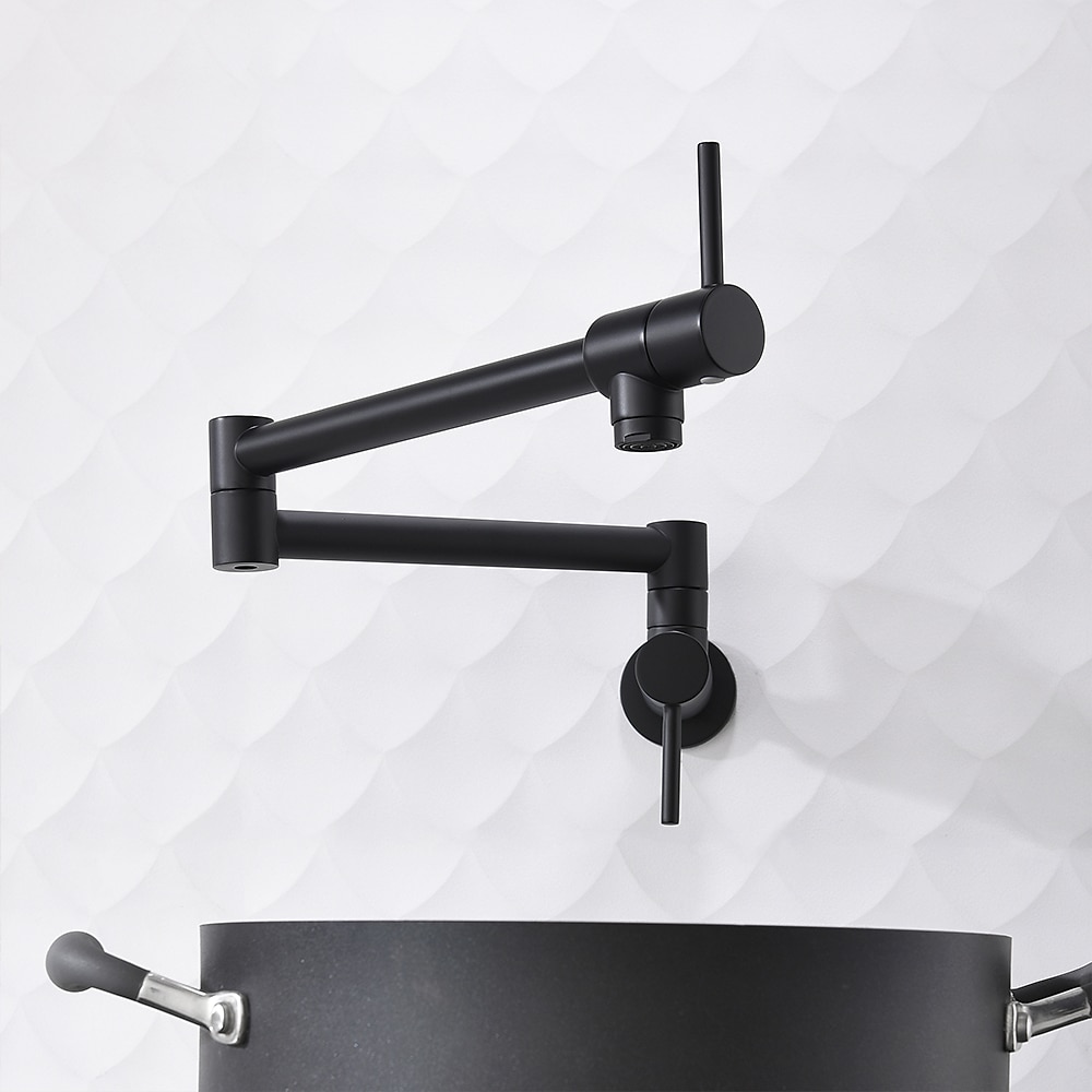 Kitchen faucet - Two Handles One Hole Electroplated Pot Filler Centerset Contemporary Kitchen Taps 2025 - CAD $159.99 –P4