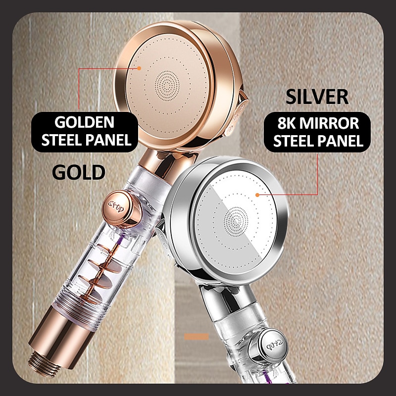 Shower Head High Pressure 3-Function SPA Shower Head With Switch On/Off Button Filter Bath Head Water Saving Shower Bathroom 2025 - CAD $12.99 –P3