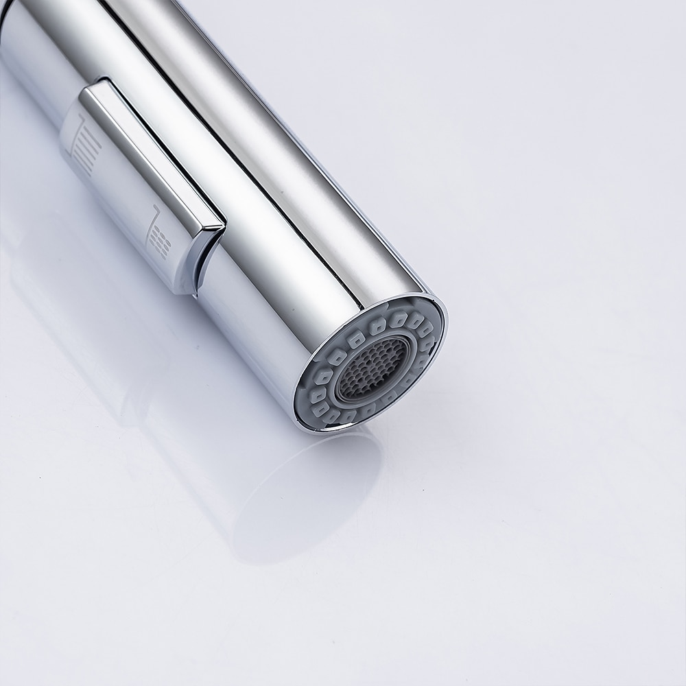 Kitchen Faucet with Pull-out SpraySingle Handle One Hole Brass High Arc 2-modes 360°Rotatable Modern Contemporary Kitchen Taps 2025 - CAD $207.99 –P4