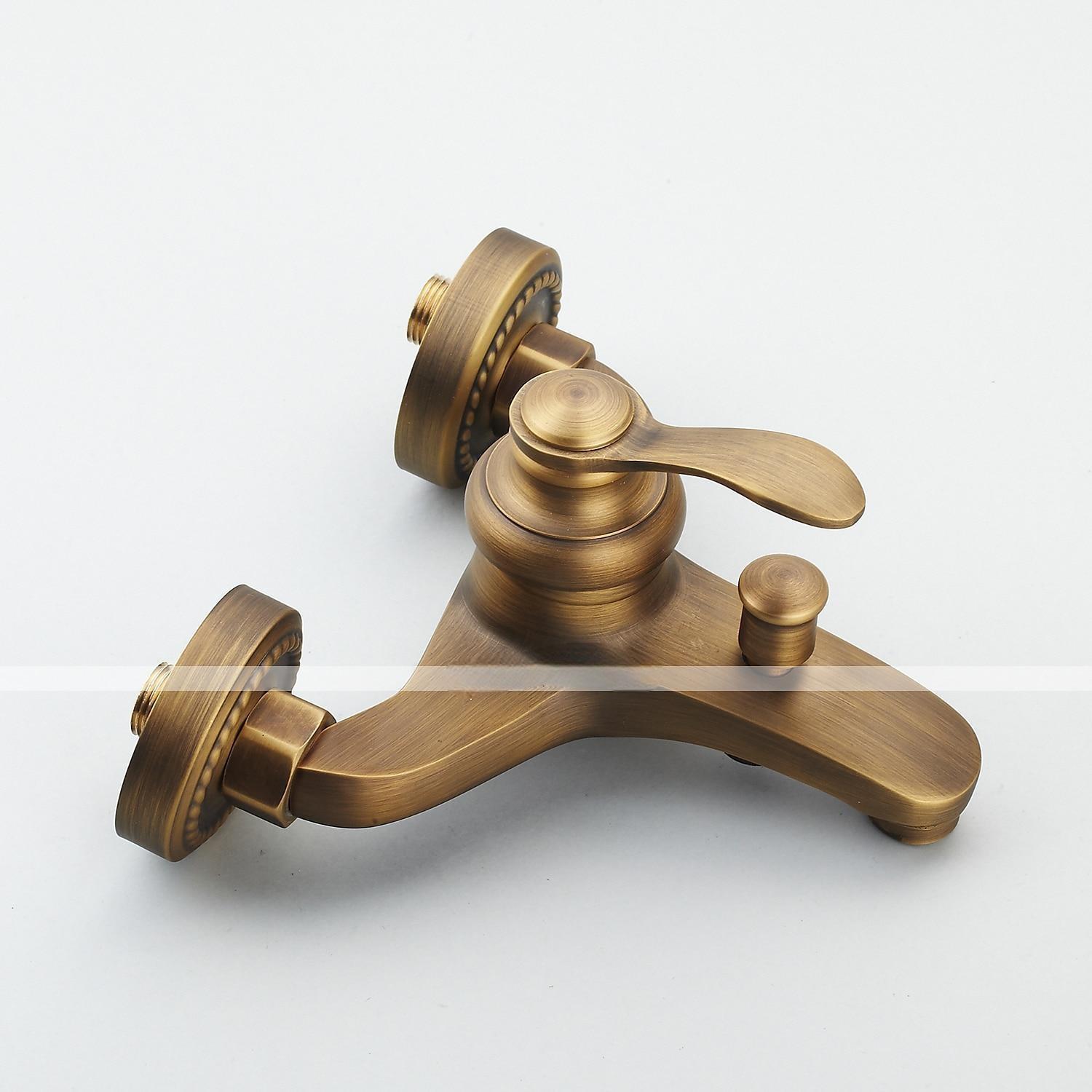 Shower Faucet Set Handshower Included Vintage Style/Country Brass Mount Outside Ceramic Valve Bath Shower Mixer Taps/Single Handle/Yes/Single Handle Three Holes 2025 - CAD $151.99 –P8