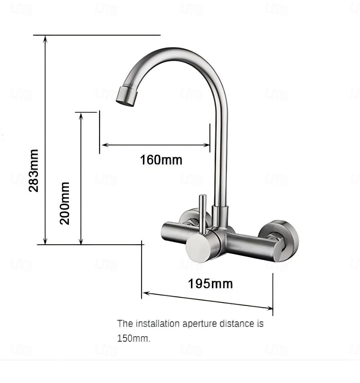 Kitchen FaucetStainless Steel Rotatable Wall Mounted Single Handle Two Holes Kitchen Taps with Hot and Cold Switch 2025 - CAD $79.99 –P2