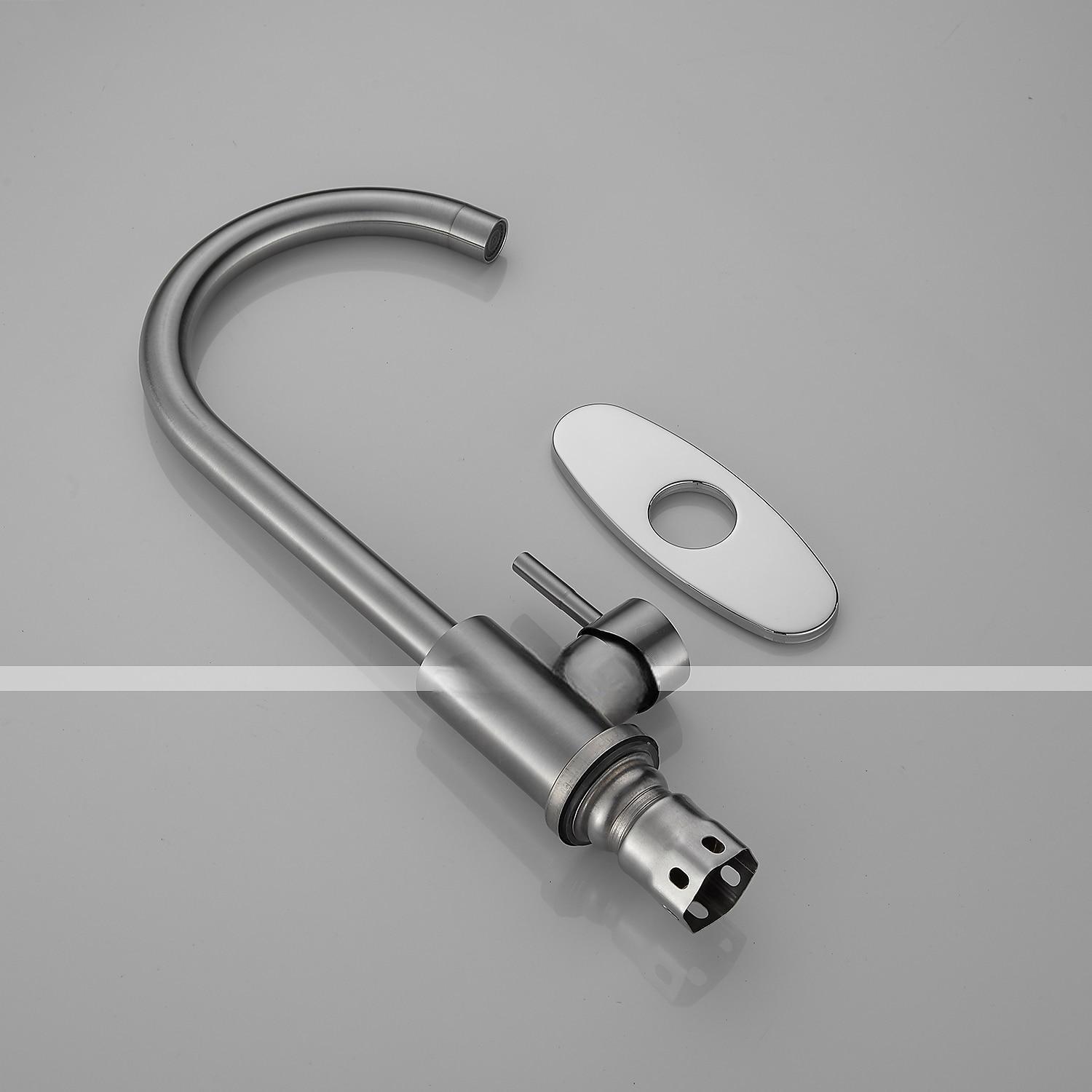 Stainless Steel Deck Mounted Kitchen Faucet Nickel Brushed Multi-function Rotatable Kitchen Faucet with Hot and Cold Switch 2025 - CAD $52.99 –P3