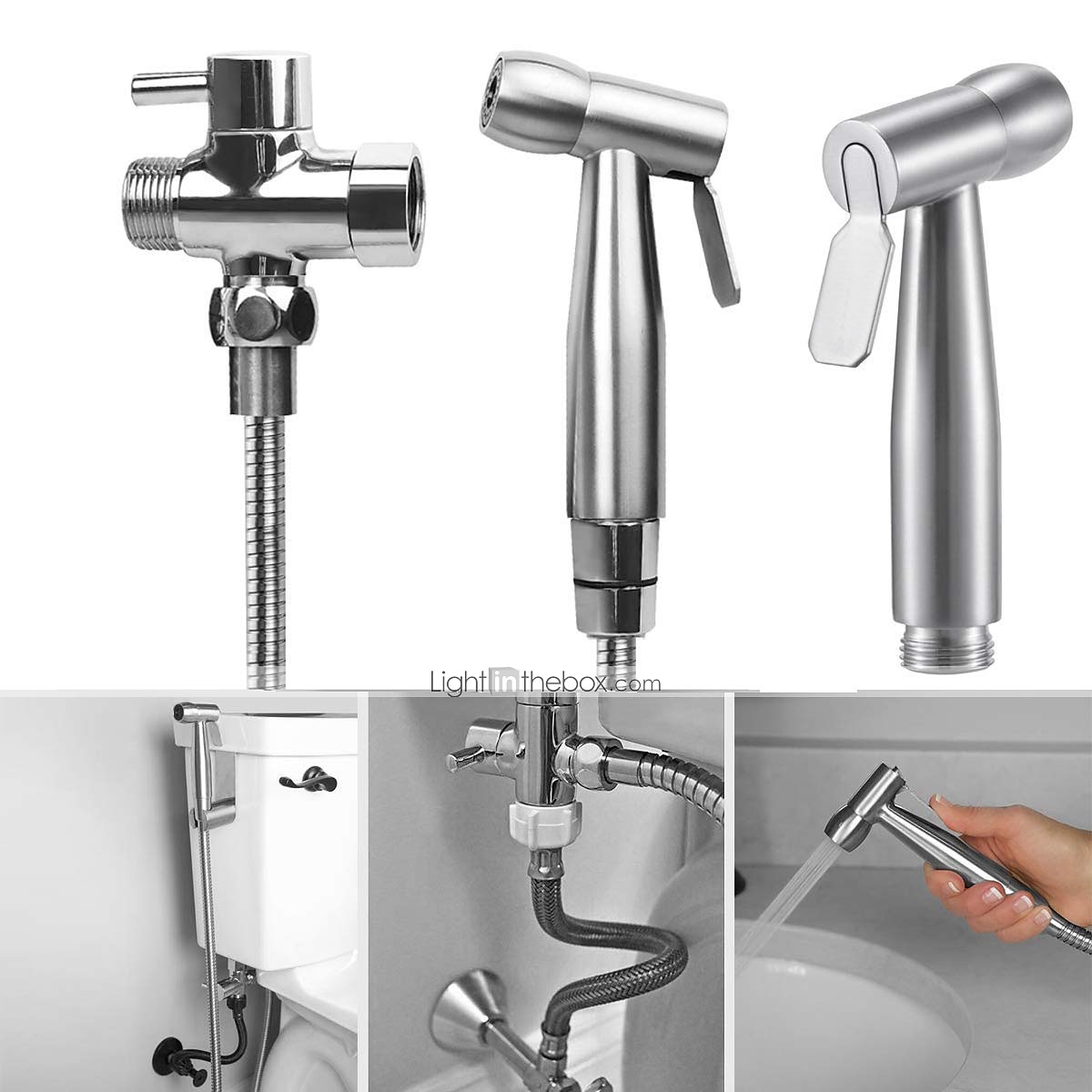 Stainless Steel Handheld Bidet Mixing Valve Toilet Bow Cleaning Set Bidet Sprayer Faucet Balcony Cleaning Accessories Washlet 2025 - CAD $39.99 –P6