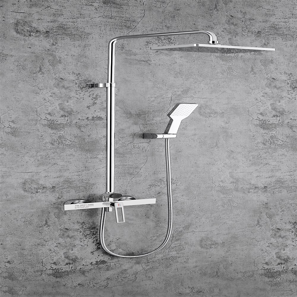 Shower FaucetShower System Set - Handshower Included Contemporary Chrome / Electroplated / Painted Finishes Mount Outside Ceramic Valve Bath Shower Mixer Taps 2025 - CAD $366.99 –P6