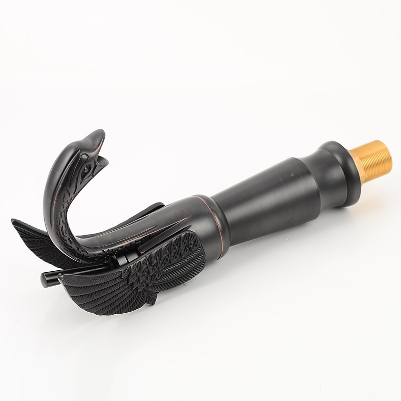 Retro Bathroom Sink Mixer Faucet Brass Swan Shap, Monobloc Washroom Basin Taps Single Handle One Hole Deck Mounted, Mono Water Vessel Tap Hot and Cold Hose Antique 2025 - CAD $143.99 –P8