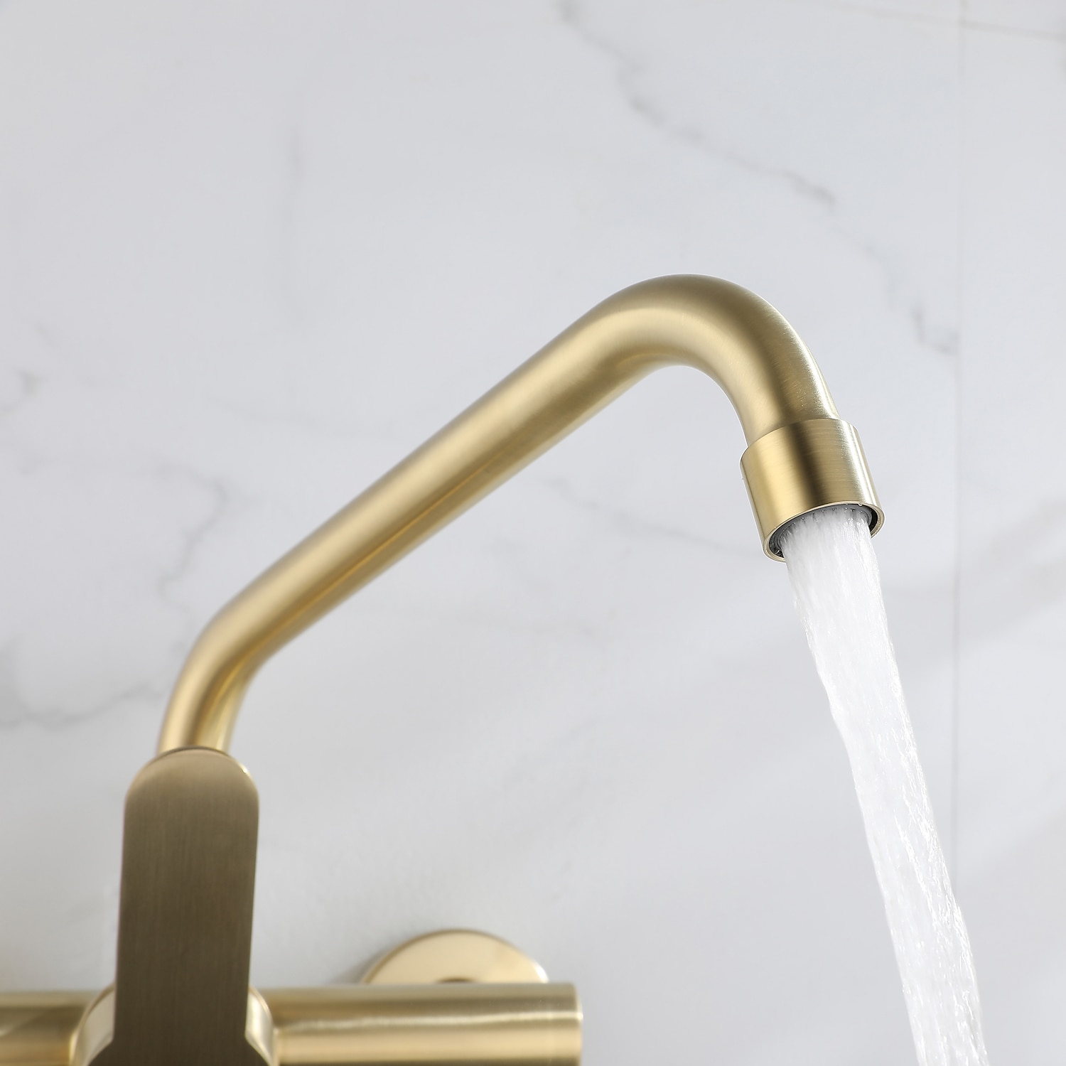 Kitchen faucet - Single Handle Two Holes Brushed Gold Pot Filler Wall Mounted Contemporary Kitchen Taps 2025 - CAD $95.99 –P6