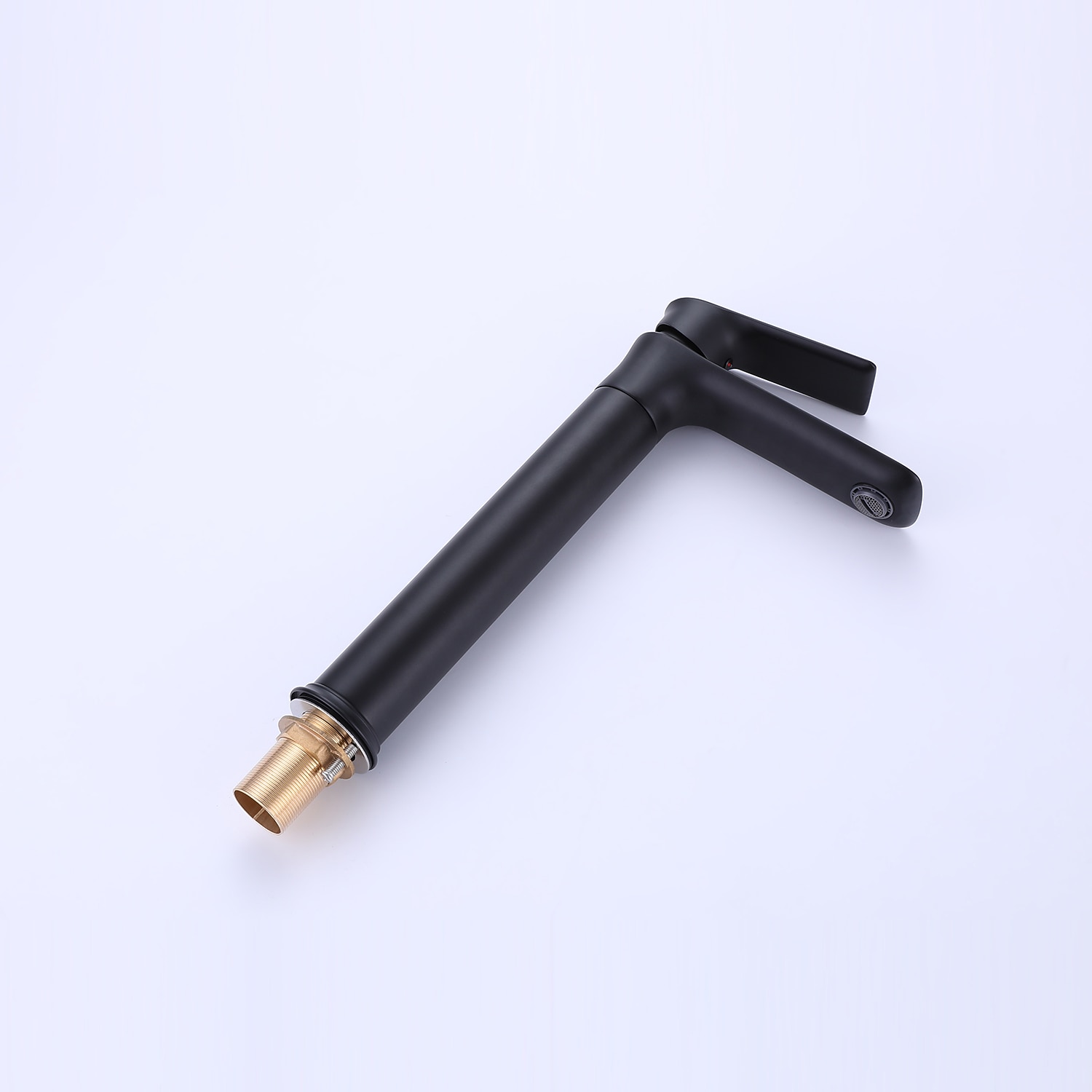 Bathroom Sink Tall Faucet Heavy Duty Style Single Handle One Hole Bath Vessel Sink Faucet Deck Mount Basin Hot and Cold Mixer Tap Lavatory Vanity Sink Faucets Brass Matte Black 2025 - CAD $159.99 –P1