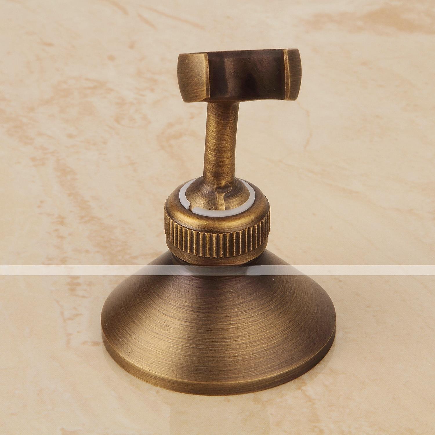 Shower Faucet SetMount Outside Antique Brass/Brass/Yellow Dual-Head Pullout Vintage Style Brass Shower Faucet with Rain Shower/Handshower/Bodysprays/Drain with Hot and Cold Water 2025 - CAD $151.99 –P12
