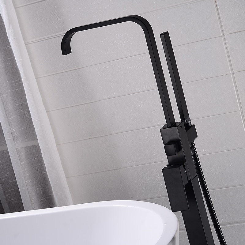 Bathtub Faucet - Contemporary Electroplated Free Standing Brass Valve Bath Shower Mixer Taps 2025 - CAD $398.99 –P11
