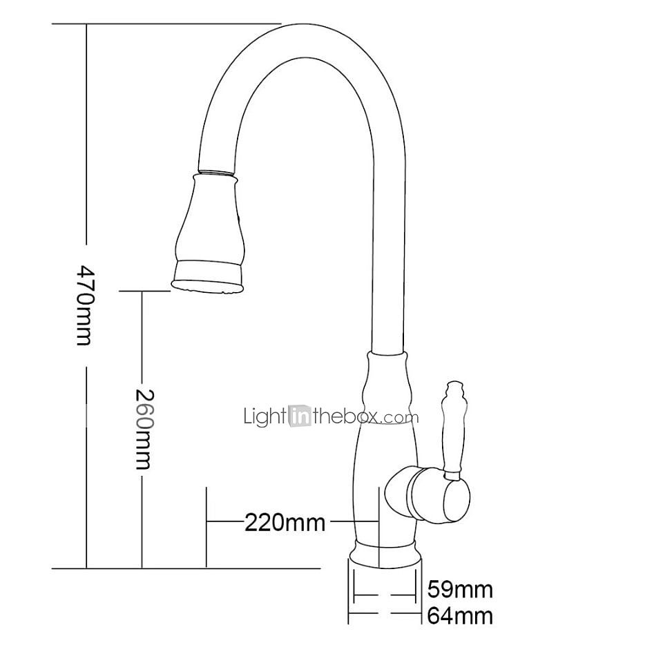 Kitchen Faucet Contemporary Retro Style Ti-PVD Pull-out/Pull-down Vessel/Brass/Single Handle One Hole 2025 - CAD $191.99 –P3